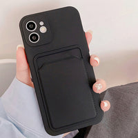 Card Slot Silicon Funda Iphone case