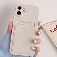 Card Slot Silicon Funda Iphone case