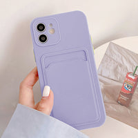 Card Slot Silicon Funda Iphone case