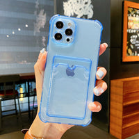 Card Slot Silicon Funda Iphone case