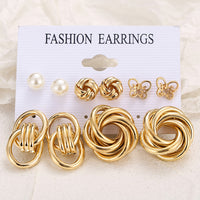 Trendy Exquisite Pearl Metal Earrings