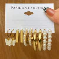 Trendy Exquisite Pearl Metal Earrings