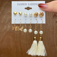 Trendy Exquisite Pearl Metal Earrings