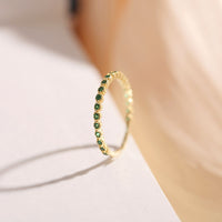 14k Real Gold Emerald Opening Ring