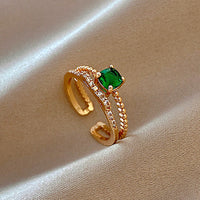 14k Real Gold Emerald Opening Ring