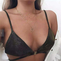 Multilayer Long moon Tassel Pendant