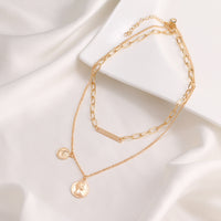 Portrait Pearl Round Coin Pendants