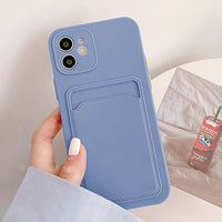 Card Slot Silicon Funda Iphone case