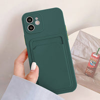 Card Slot Silicon Funda Iphone case