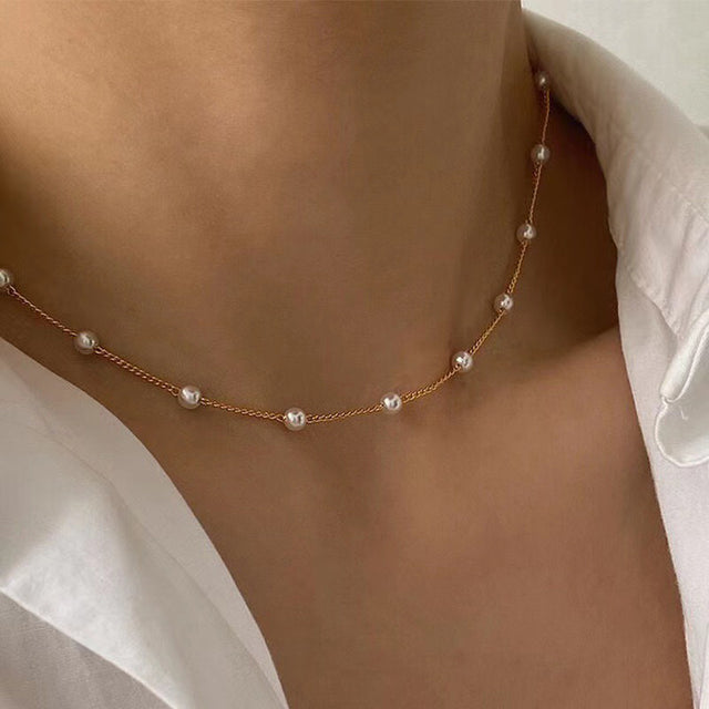 Kpop Pearl Choker Necklace