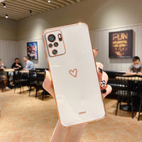 Square Plating Love Heart Silicone Phone Case