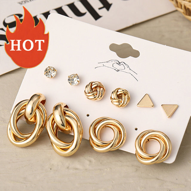 Trendy Exquisite Pearl Metal Earrings