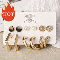 Trendy Exquisite Pearl Metal Earrings