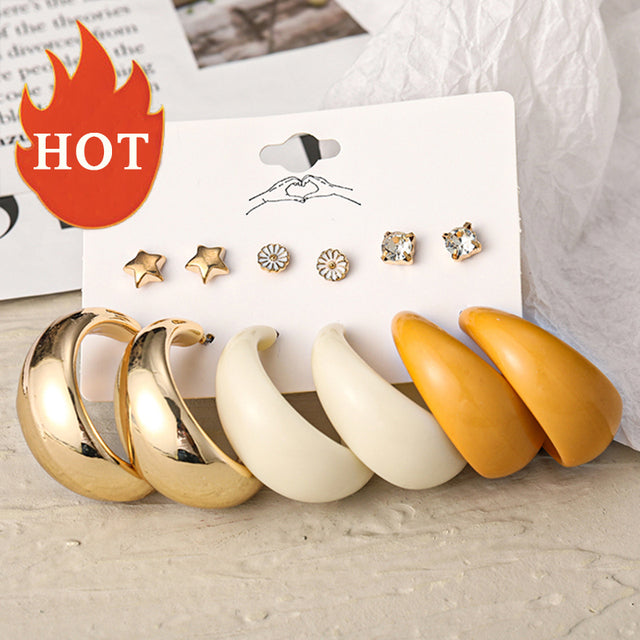 Trendy Exquisite Pearl Metal Earrings