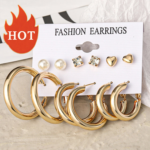 Trendy Exquisite Pearl Metal Earrings