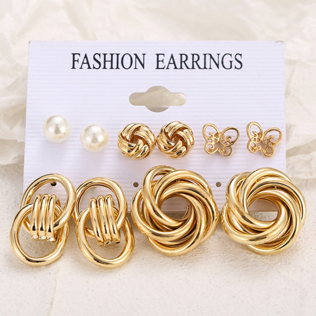 Trendy Exquisite Pearl Metal Earrings