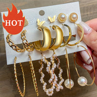 Trendy Exquisite Pearl Metal Earrings