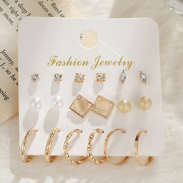 Trendy Exquisite Pearl Metal Earrings