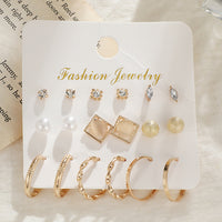 Trendy Exquisite Pearl Metal Earrings
