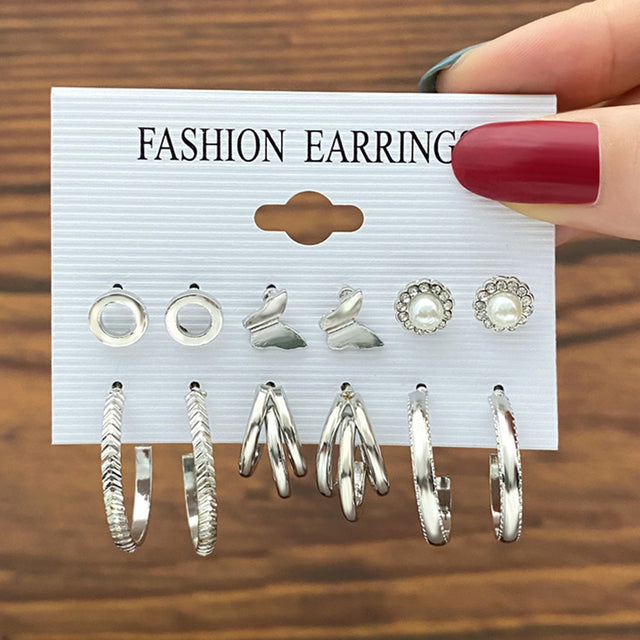Trendy Exquisite Pearl Metal Earrings