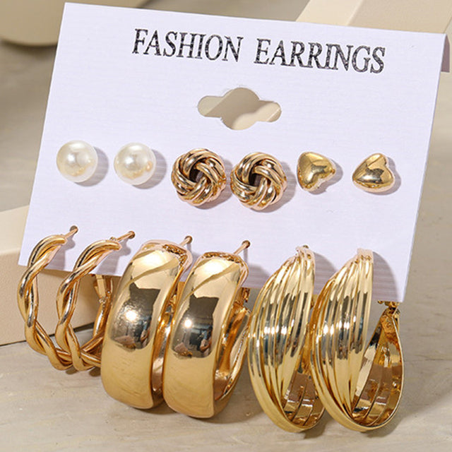 Trendy Exquisite Pearl Metal Earrings