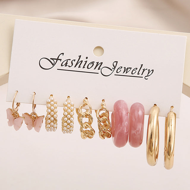 Trendy Exquisite Pearl Metal Earrings