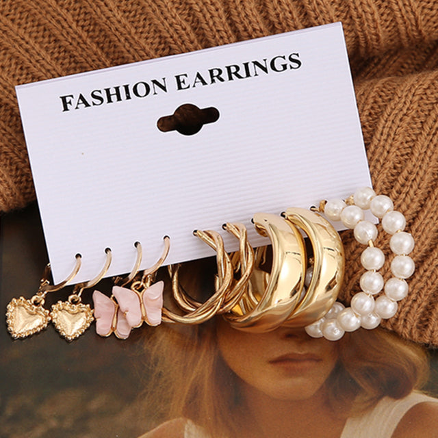 Trendy Exquisite Pearl Metal Earrings