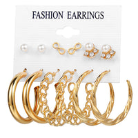 Trendy Exquisite Pearl Metal Earrings