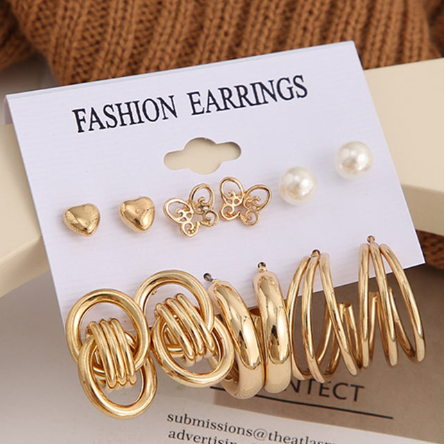 Trendy Exquisite Pearl Metal Earrings