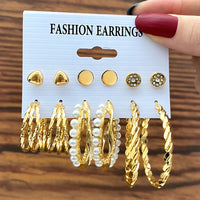 Trendy Exquisite Pearl Metal Earrings