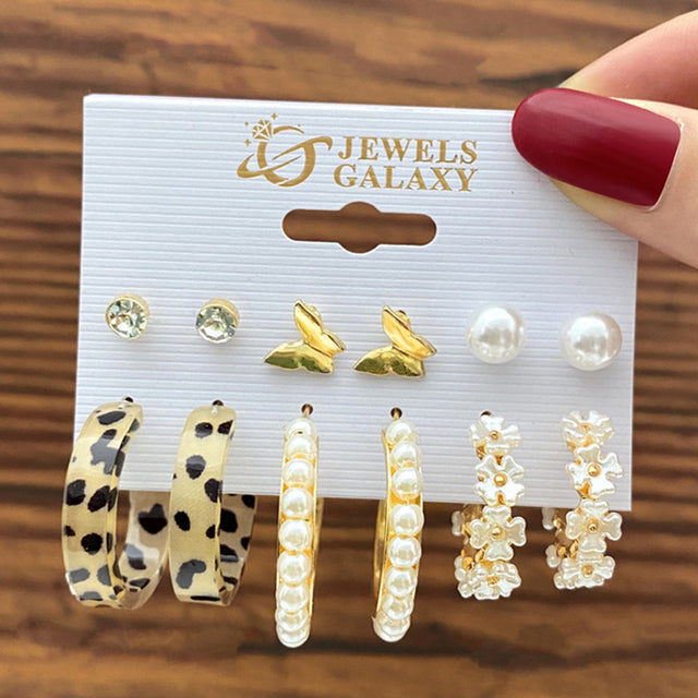 Trendy Exquisite Pearl Metal Earrings