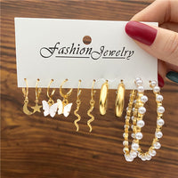 Trendy Exquisite Pearl Metal Earrings