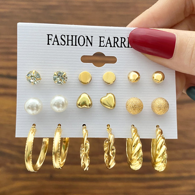 Trendy Exquisite Pearl Metal Earrings