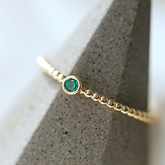 14k Real Gold Emerald Opening Ring